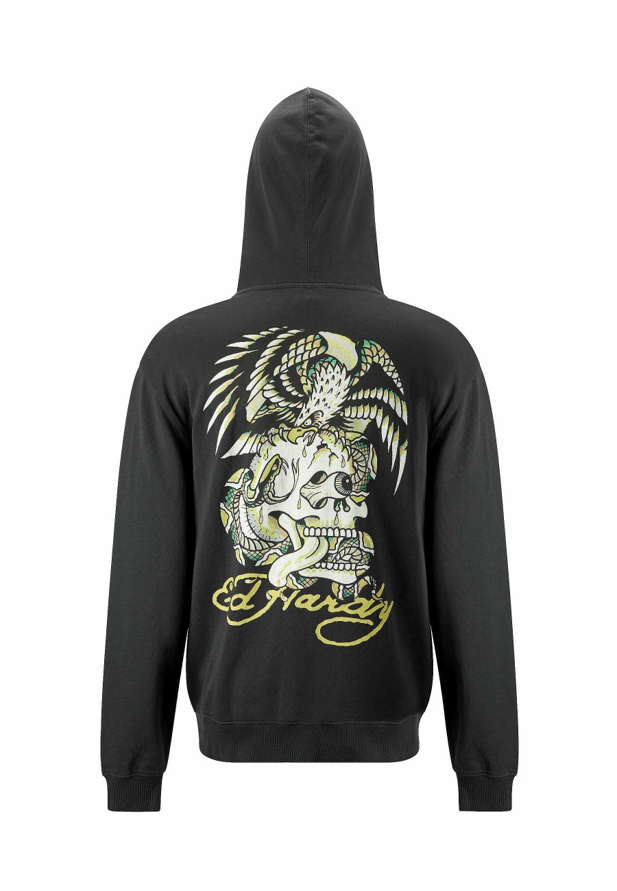 Ed Hardy Mens Eye Ball Zip Through Hoodie
