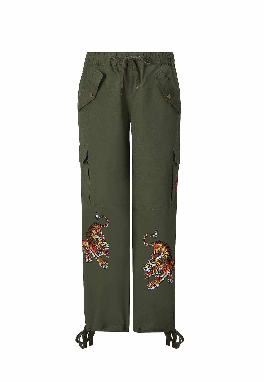 Ed Hardy Womens Tiger Cargo Pants Trousers