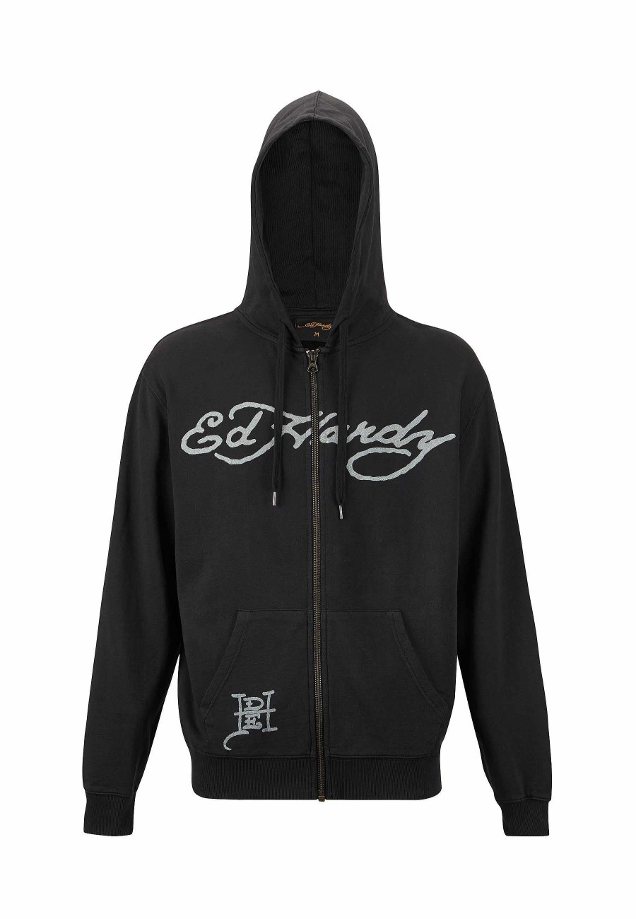 Ed Hardy Mens Love Kills Slowly Zip Through Hoodie