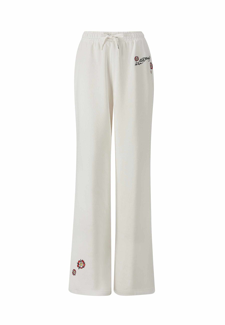 Ed Hardy Womens Geisha World Relaxed Joggers - White