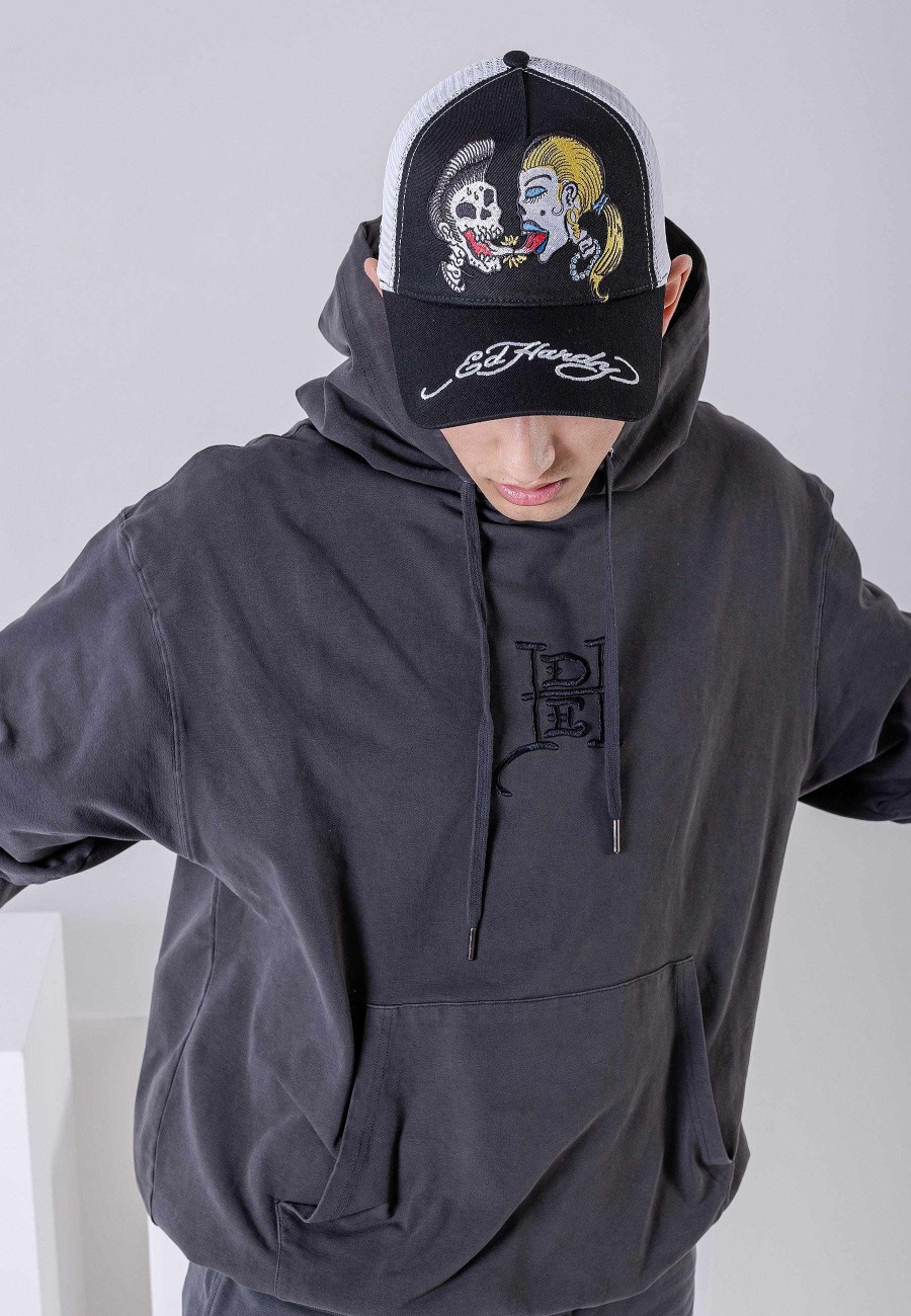 Ed Hardy Uni Krazy-Love Twill Front Mesh Trucker Cap