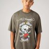 Ed Hardy Mens Love-Dies-Hard Oversize T-Shirt
