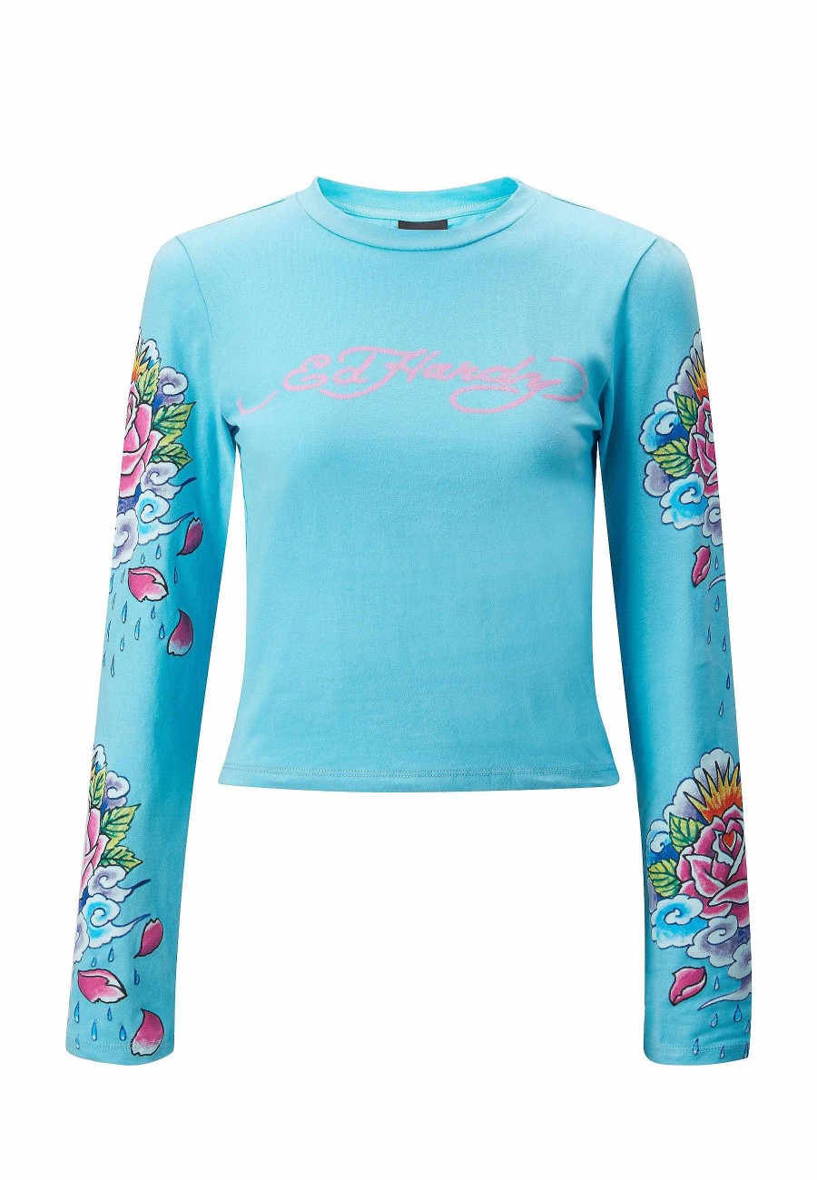 Ed Hardy Womens Mystic Panther Long Sleeve T-Shirt