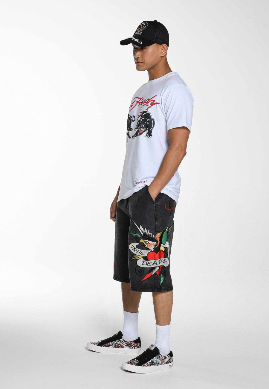 Ed Hardy Mens True Till Death Denim Jorts Shorts
