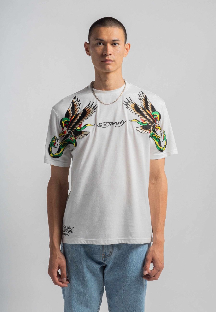 Ed Hardy Mens Double-Vintage-Eagle-Snake Tshirt