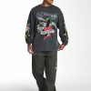 Ed Hardy Mens True-Till-Rose-Snake Long Sleeve T-Shirt