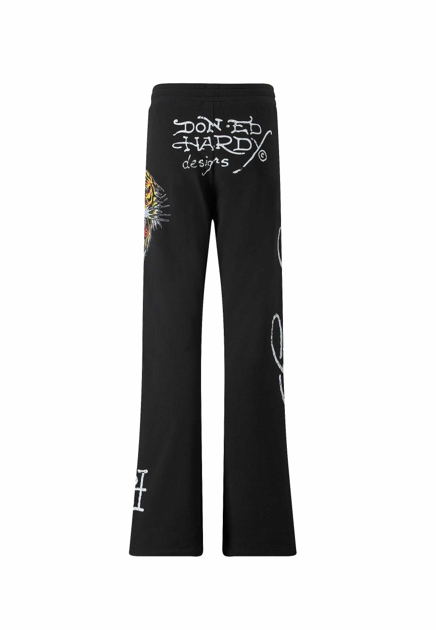 Ed Hardy Womens La-Tiger-Roar Flared Trousers