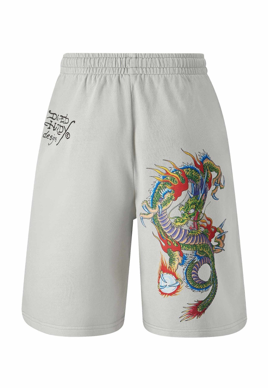 Ed Hardy Mens Fireball Dragon Sweat Shorts