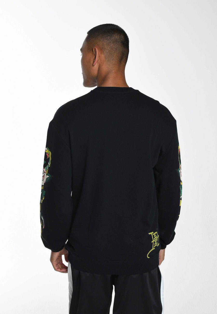 Ed Hardy Mens Skull-Dagz Graphic Crew Neck Sweatshirt