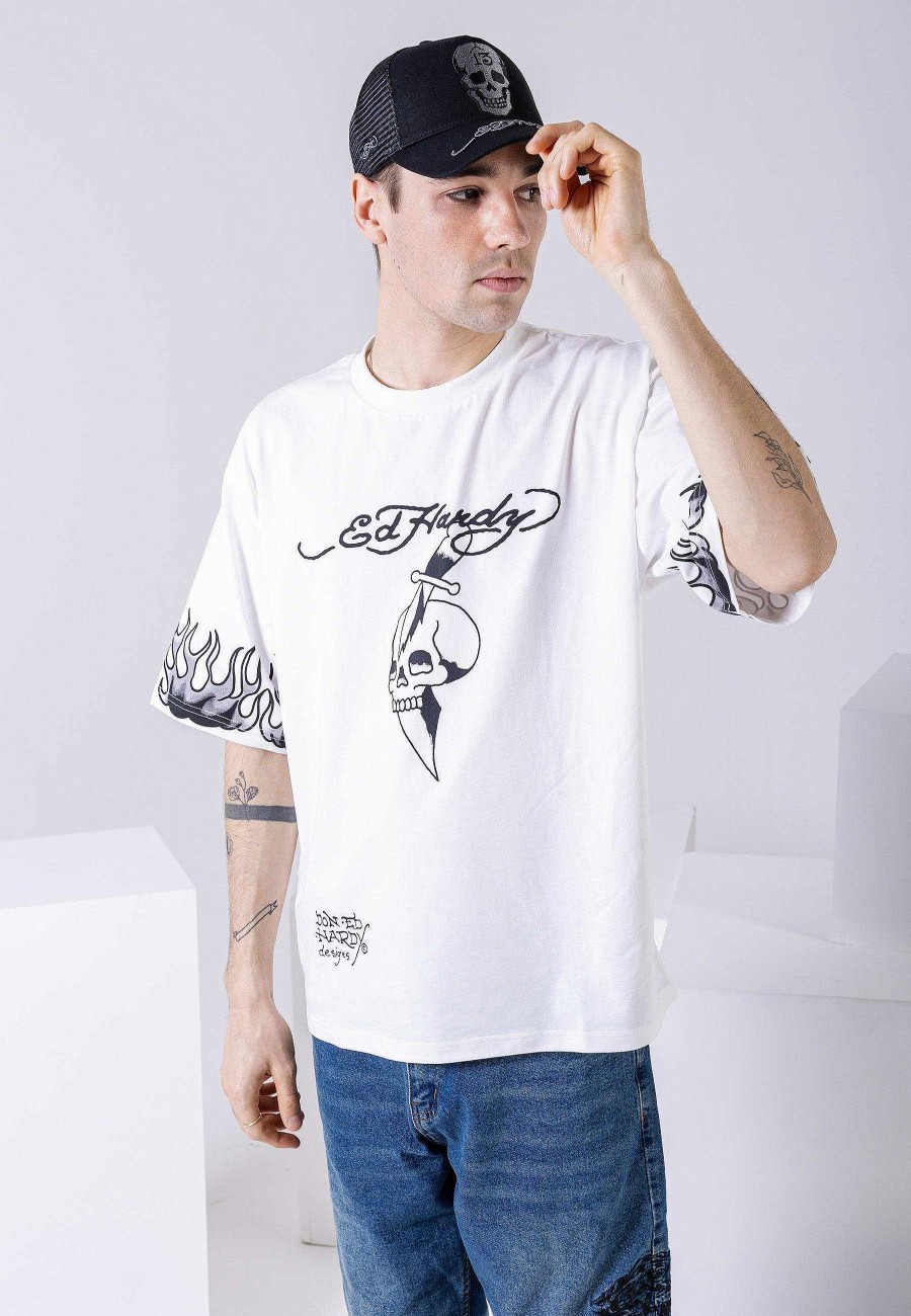 Ed Hardy Uni Skull-13 Twill Front Mesh Trucker Cap