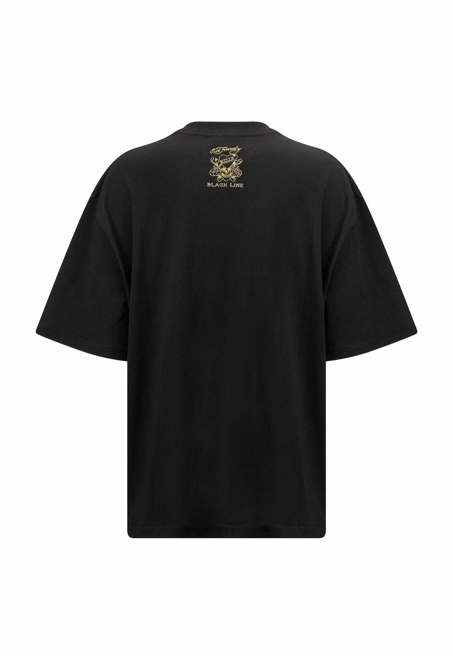 Ed Hardy Womens Snake & Dagger Relaxed Tshirt - Black
