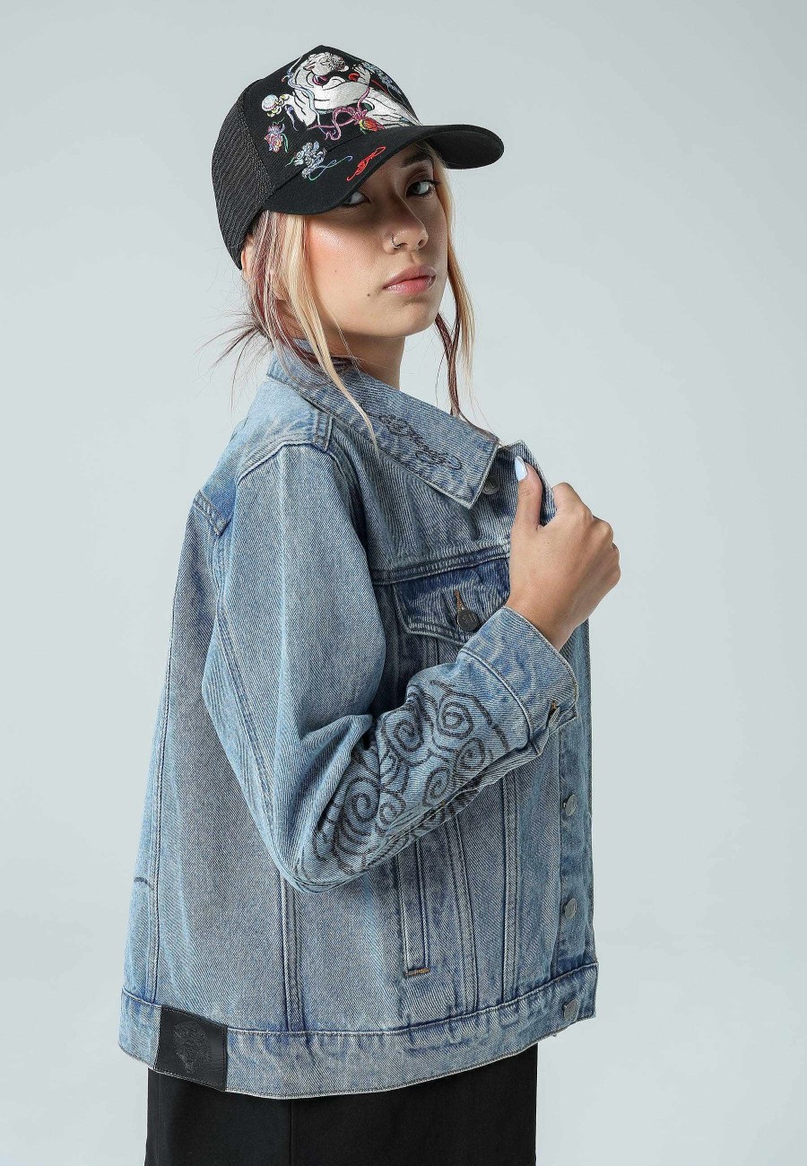Ed Hardy Womens Lion-Head Denim Jacket