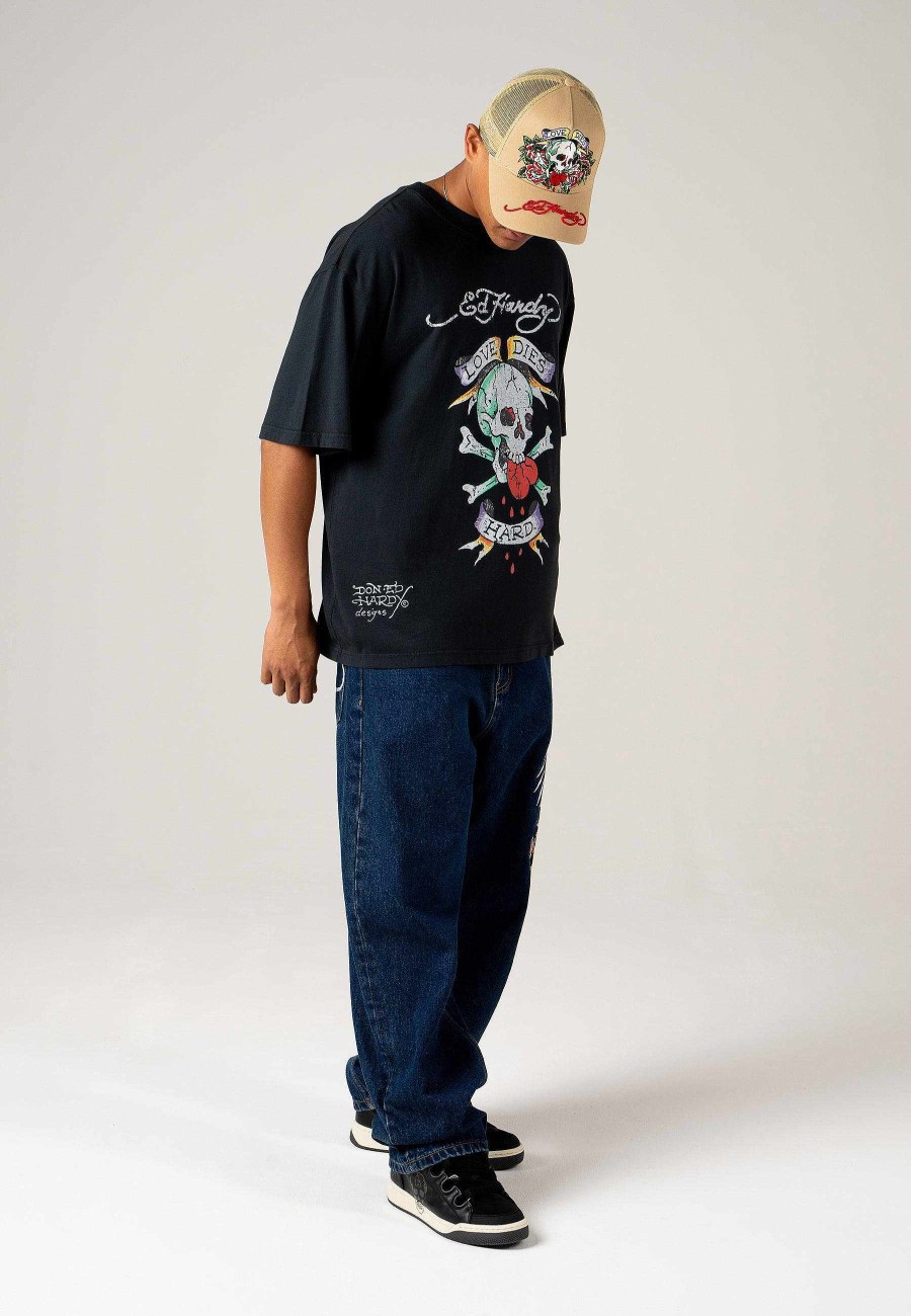 Ed Hardy Mens Love-Dies-Hard Oversize T-Shirt