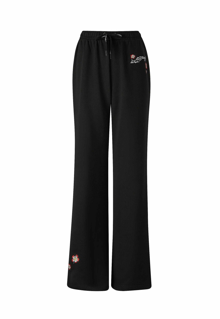 Ed Hardy Womens Geisha World Relaxed Joggers - Black