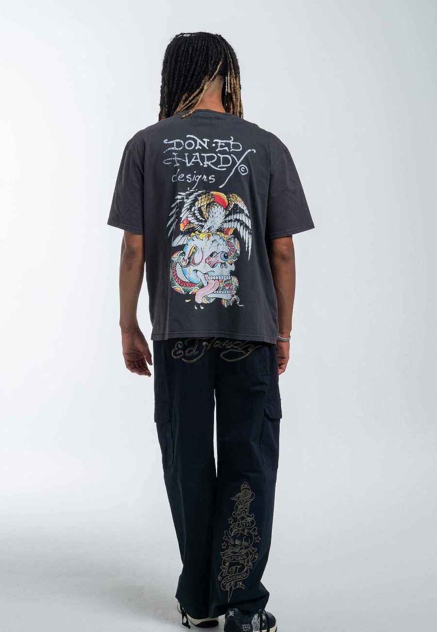 Ed Hardy Mens Eagle-Skull-Back Relaxed T-Shirt