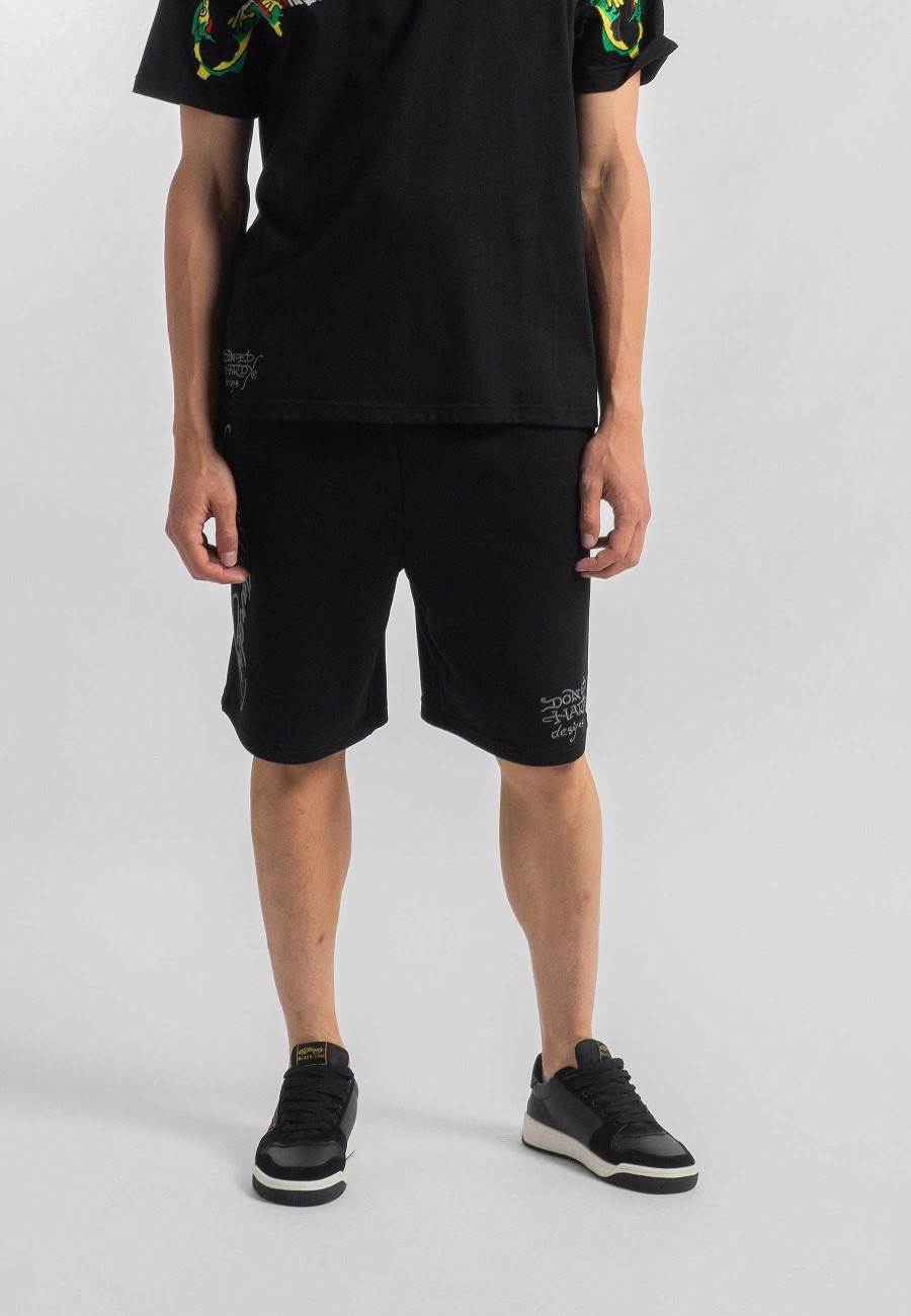 Ed Hardy Mens Snake-Eagle-Flight Sweat Shorts