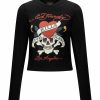 Ed Hardy Womens Love Kills Long Sleeve T-Shirt