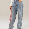 Ed Hardy Womens Panther Siren Relaxed Fit Denim Trousers Jeans