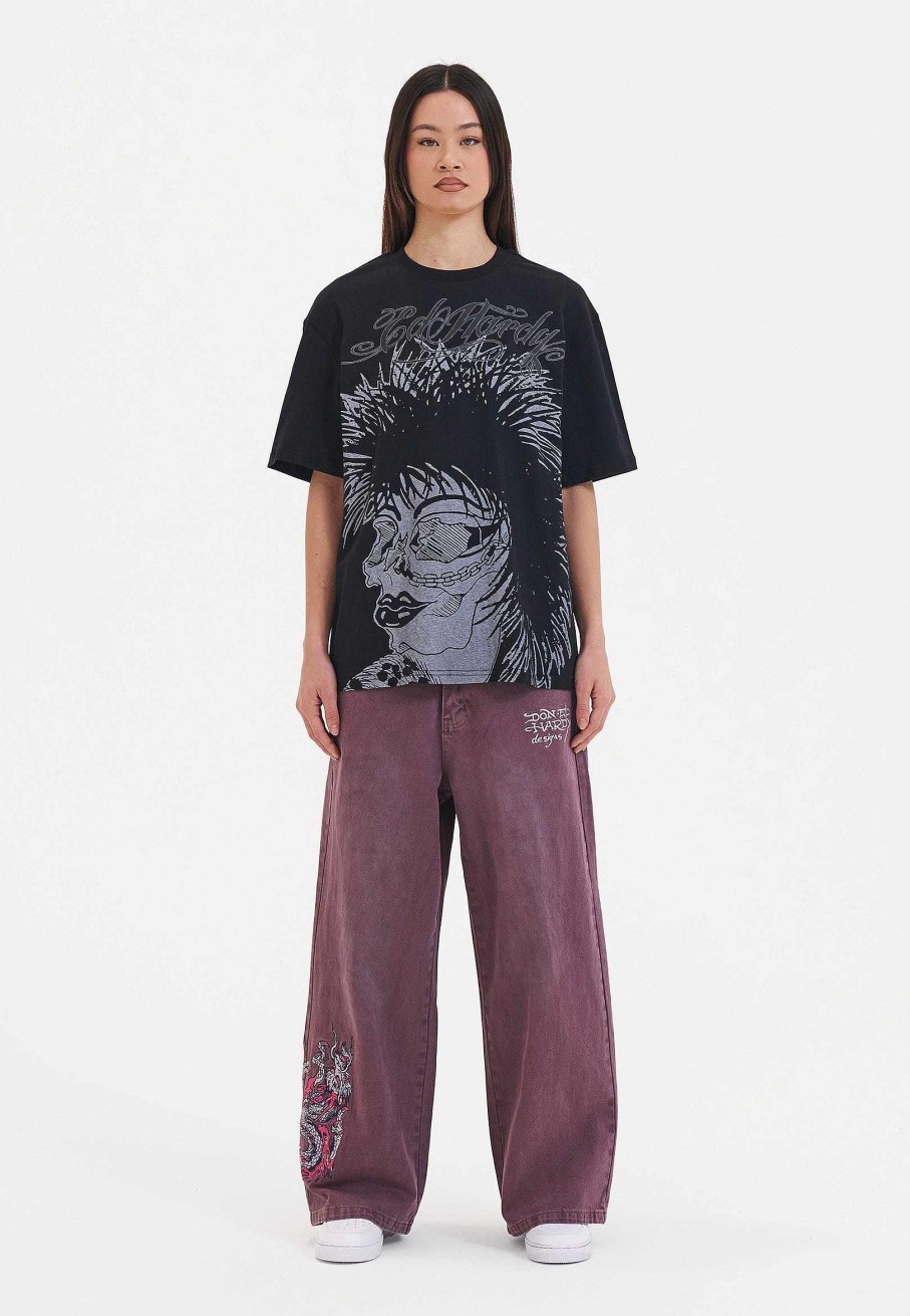 Ed Hardy Womens Pretty In Punk Relaxed Tshirt Top