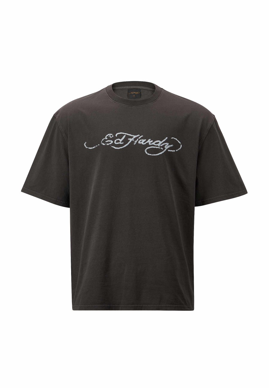 Ed Hardy Mens Eagle-Skull-Back Relaxed T-Shirt