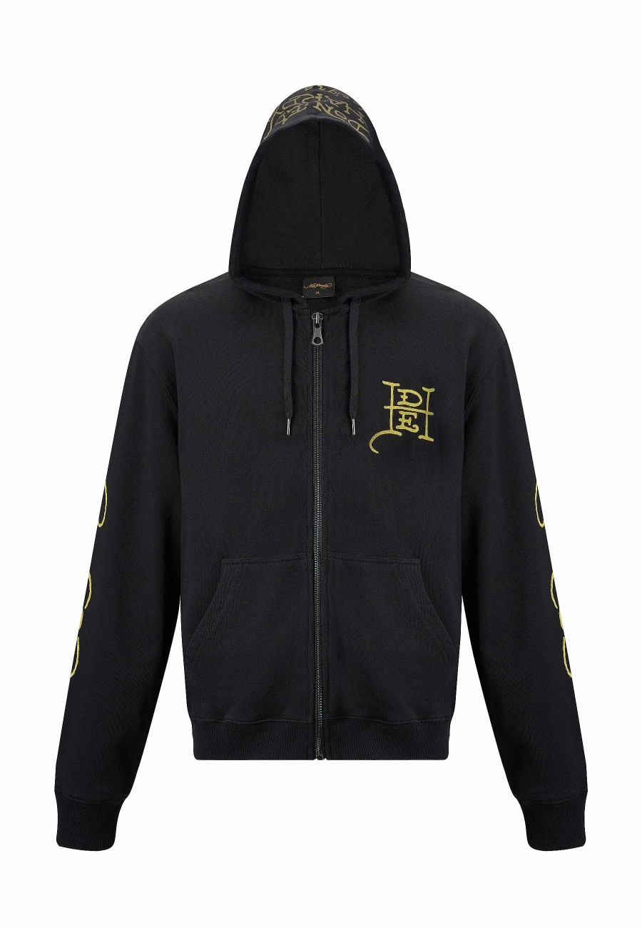 Ed Hardy Mens Back-Dragon Graphic Hoodie