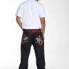 Ed Hardy Mens Snake Sever Tattoo Graphic Relaxed Denim Trousers Jeans