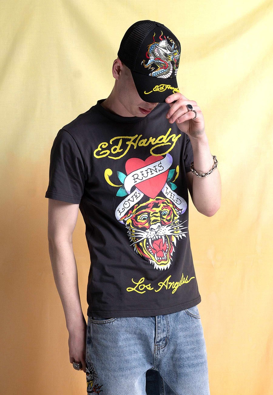 Ed Hardy Uni Giant-Dragon Twill Front Mesh Trucker Cap
