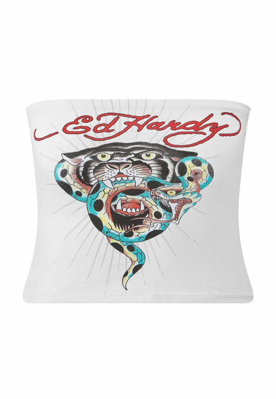 Ed Hardy Womens Panther Prey Bandeau Crop