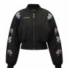 Ed Hardy Womens Mystic-Panther Cropped Bomber Jacket