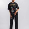 Ed Hardy Womens Snake & Dagger Relaxed Tshirt - Black
