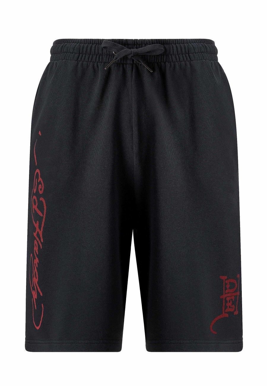 Ed Hardy Mens Fireball Dragon Sweat Shorts