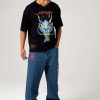 Ed Hardy Mens Battle-Dragon Tattoo Denim Trousers Baggy Jeans