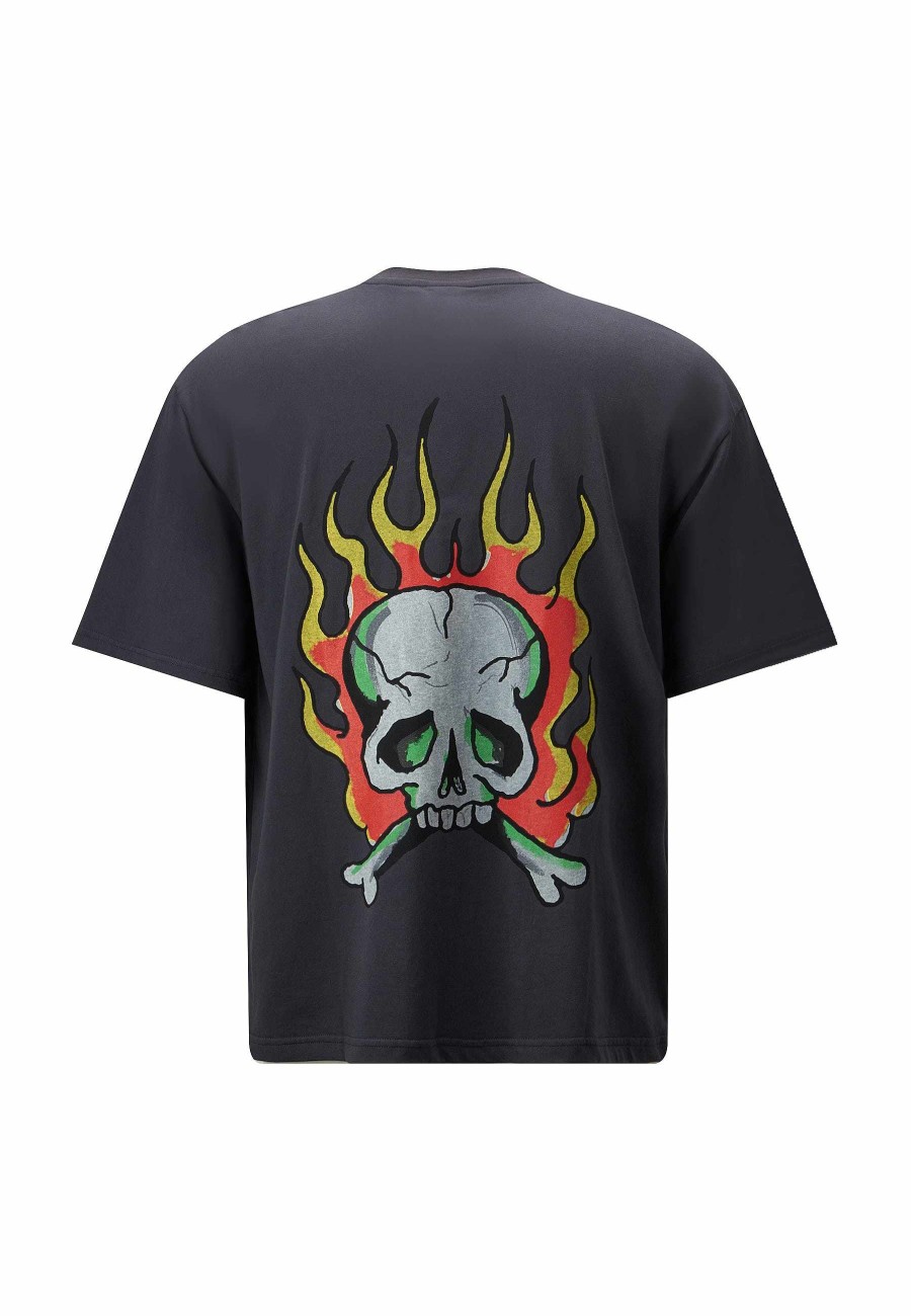 Ed Hardy Mens Skull-Flame T-Shirt