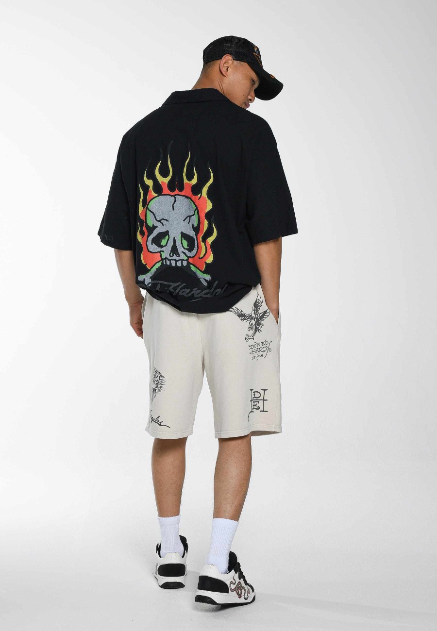 Ed Hardy Mens Death Before Mono Sweat Shorts