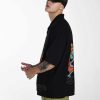 Ed Hardy Mens Skull-Flames Camp Shirt