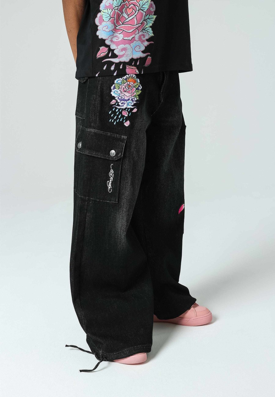 Ed Hardy Womens Koi-Fishing Cargo Trousers Jeans